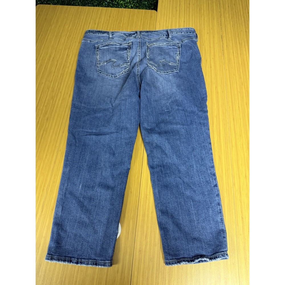 Women's Silver Jeans Co Elyse Capri Jeans Size 20/L23.5 Blue - Picture 7 of 7